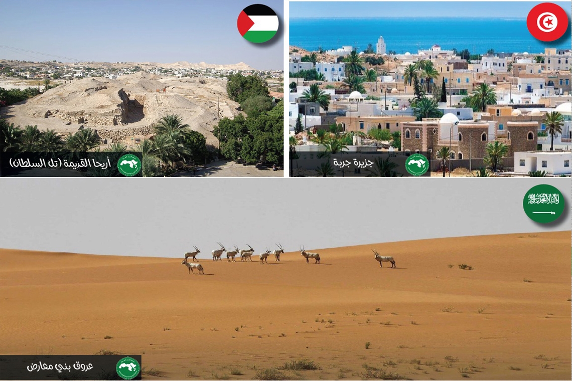 ألكسو تهنئي وتبارك لدولة فلسطين وللجمهورية التونسية وللمملكة العربية السعودية   على إدراج مواقعها على قائمة ‎التراث العالمي في الدورة الـ(45) للجنة التراث العالمي المنعقدة بالرياض بالمملكة العربية السعودية
