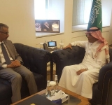 سعادة السفير عبدالرحمن الرسي وكيل وزارة الخارجية بالمملكة العربية السعودية  يستقبل معالي الأستاذ الدكتور محمد ولد أعمر