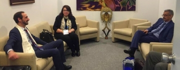 لقاء مدير عام الألكسو مع سفير دولة فلسطين والمندوب الدائم لها باليونسكو