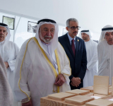 سمو الشيخ سلطان بن محمد القاسمي حاكم الشارقة والمدير العام للالكسو يفتتاحان مؤسسة الشارقة للفنون