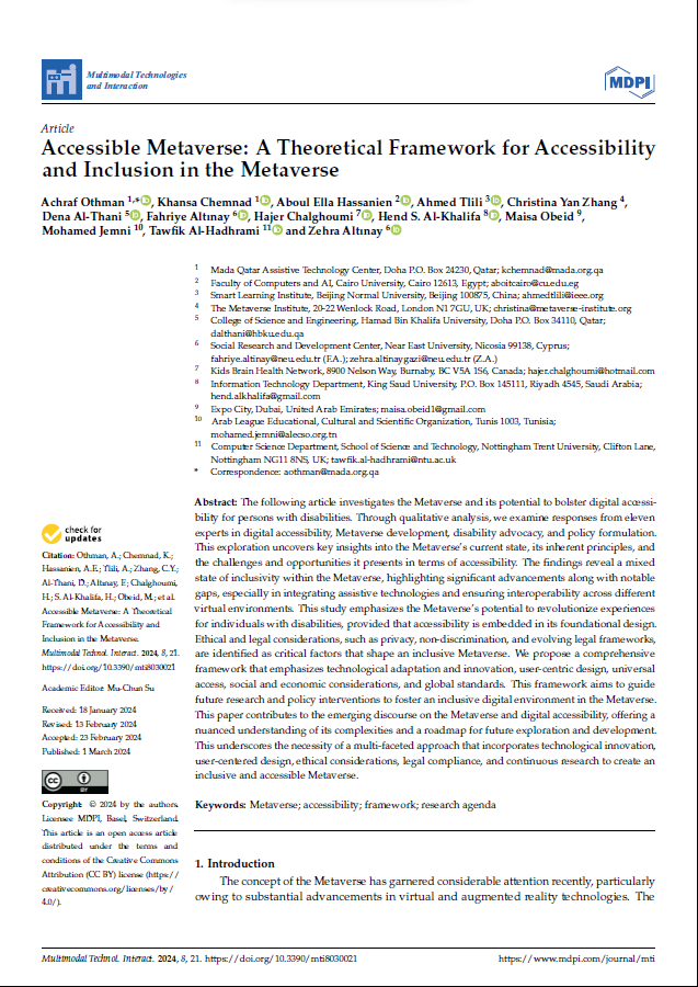 Accessible Metaverse: A Theoretical Framework for Accessibility and Inclusion in the Metaverse